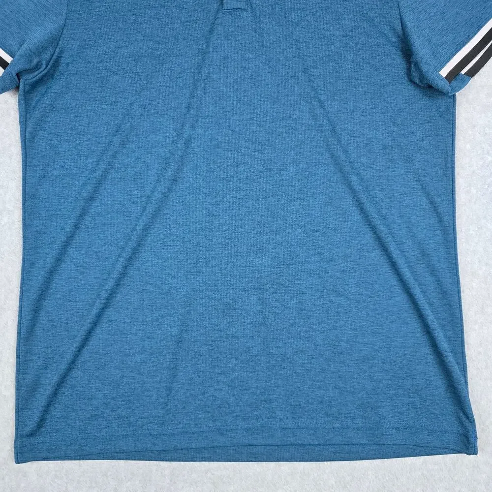 Adidas Mens Medium Teal Climachill Short Sleeve Polo Shirt